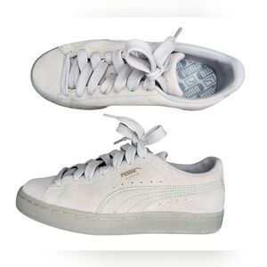 PUMA women's light grey suede sneakers, size 7.5